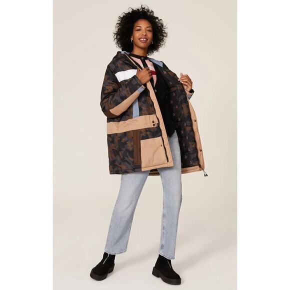 Munthe Navigate Jacket Hooded Camouflage Colorblock Multicolor XS 34 - Picture 4 of 9